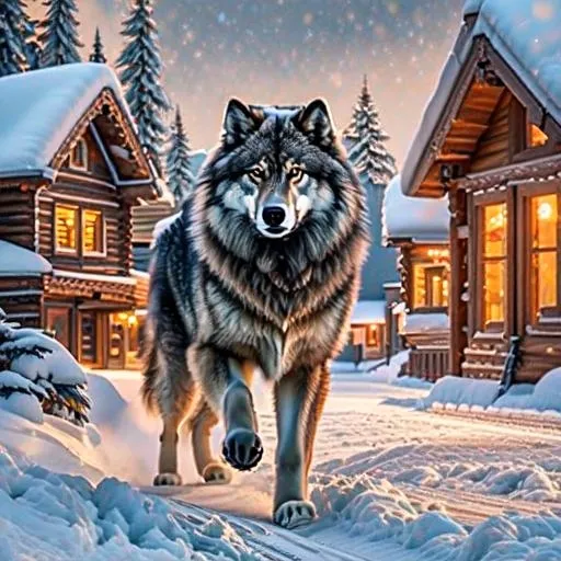 sky, snow, dog, window, carnivore, tree, freezing, dog breed, wolf, art