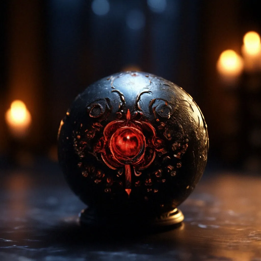 a close up of a black object on a table