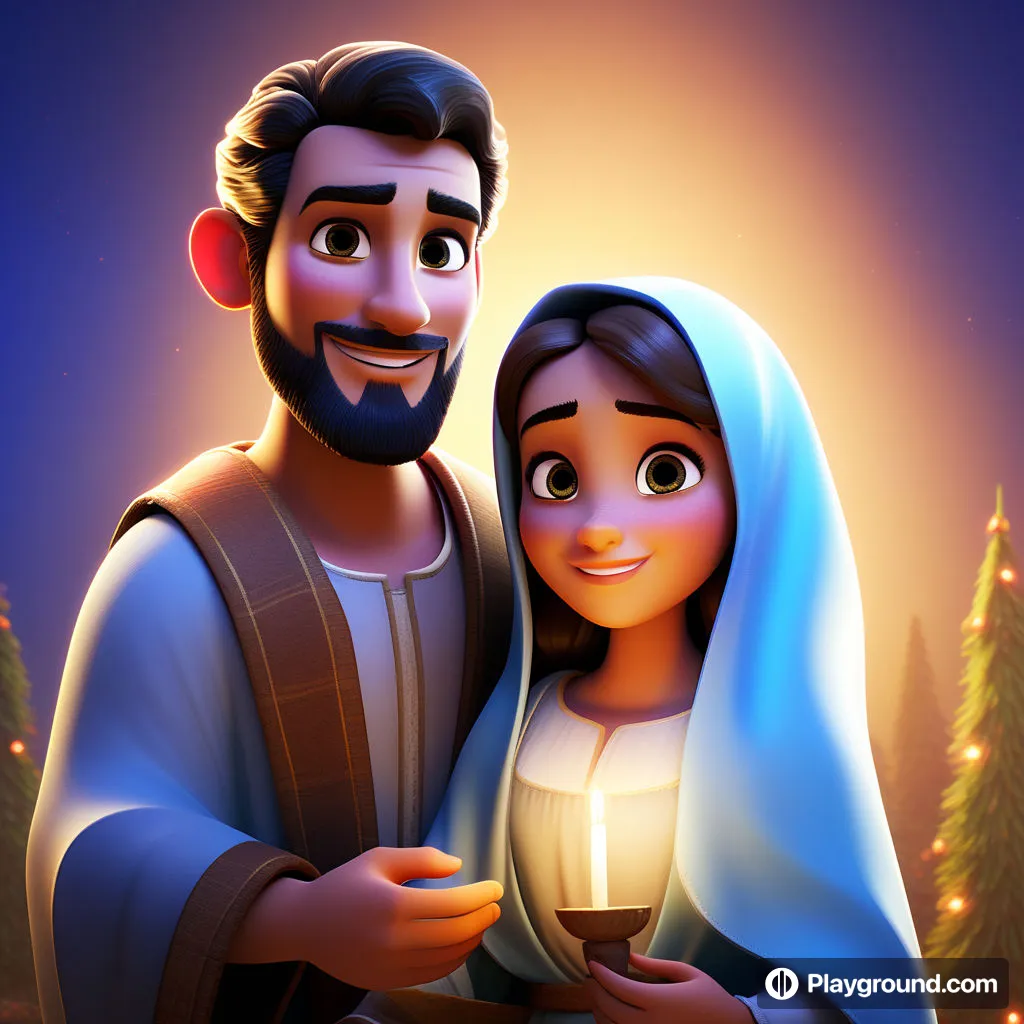 a cartoon of a man and a woman holding a candle