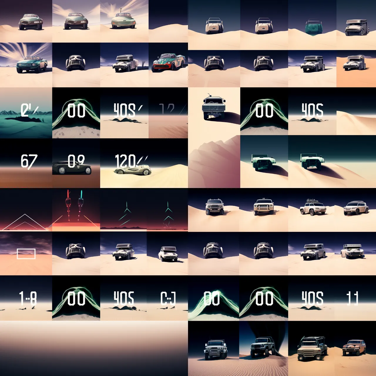 a series of photos showing different types of vehicles