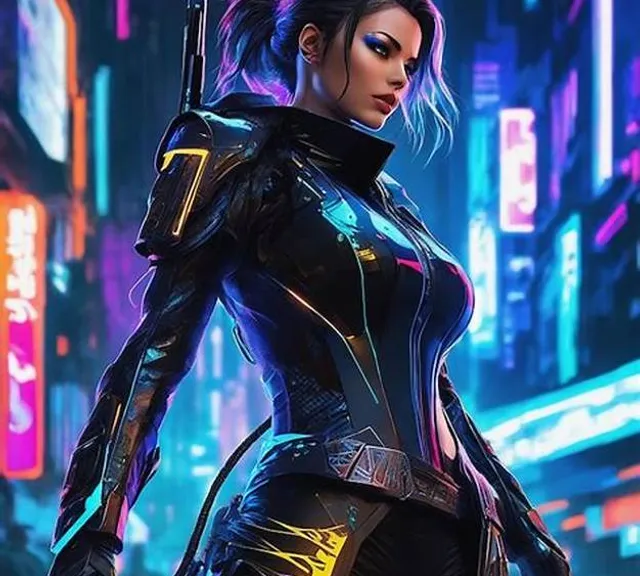 a woman in a futuristic suit holding a gun