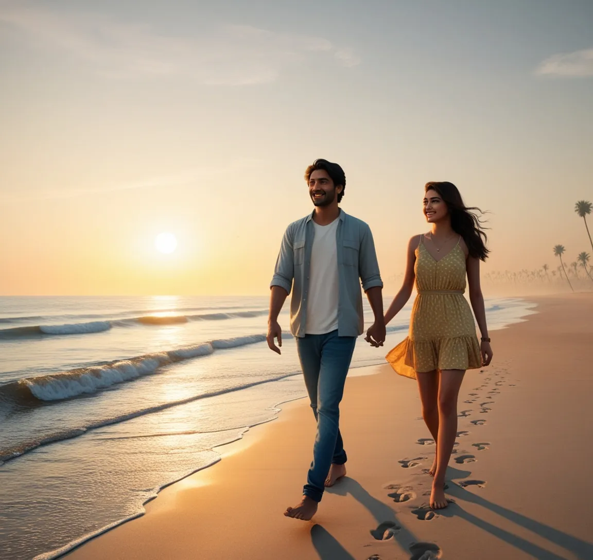 sky, water, people on beach, people in nature, beach, flash photography, happy, standing, gesture, body of water