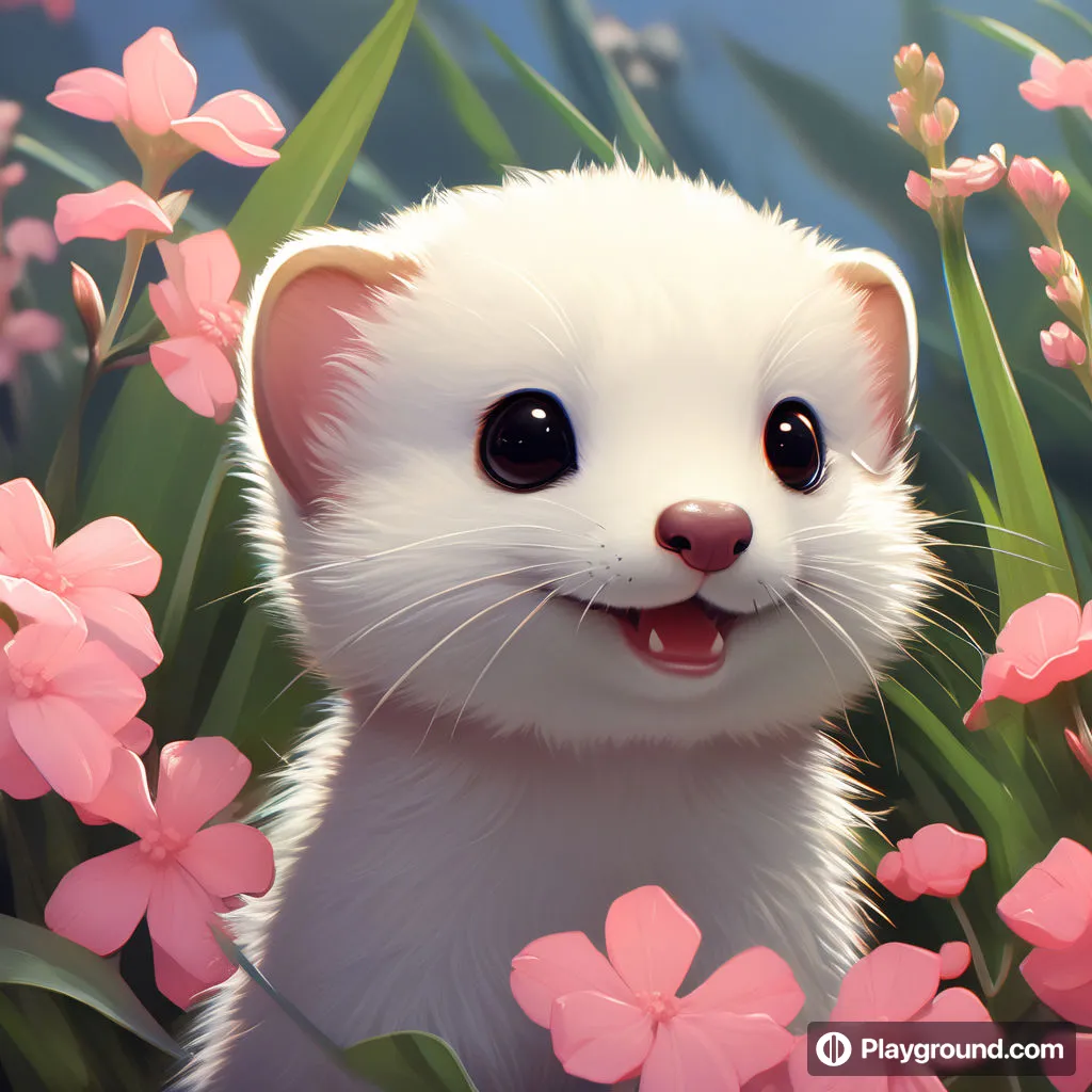 a close up of a cat in a field of flowers