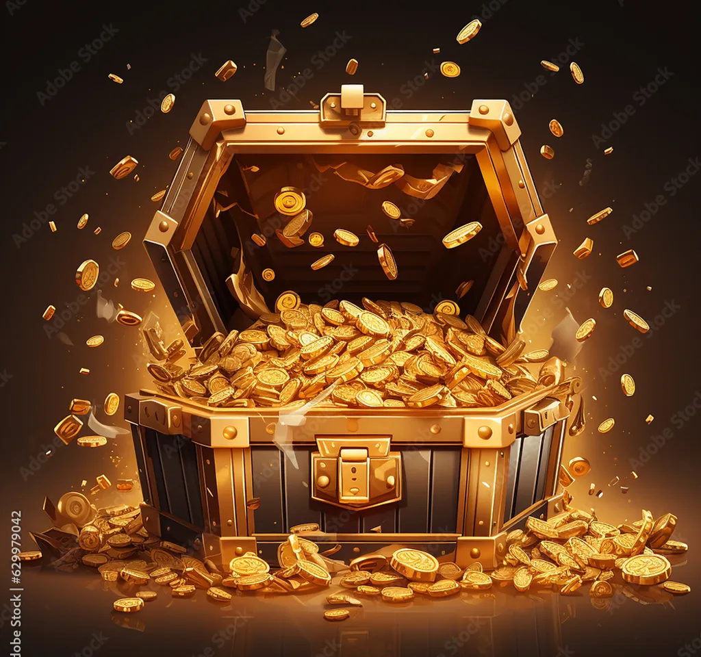 falling money with golden background