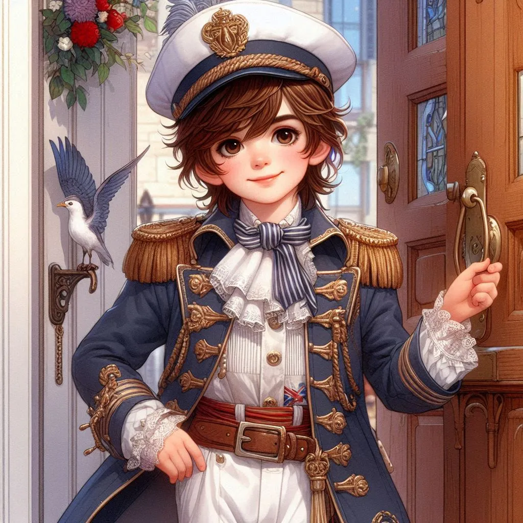 a young girl dressed in a sailor outfit