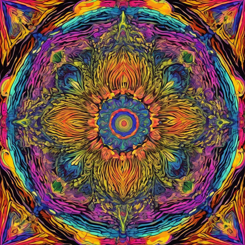 a colorful, psychedelicly designed image of a flower