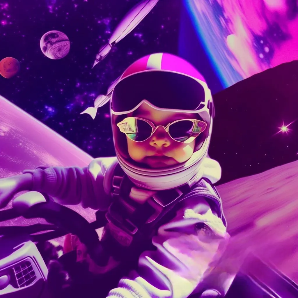 a painting of a person in a space suit