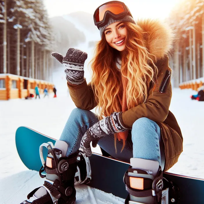 a woman sitting on top of a snow covered ski slope