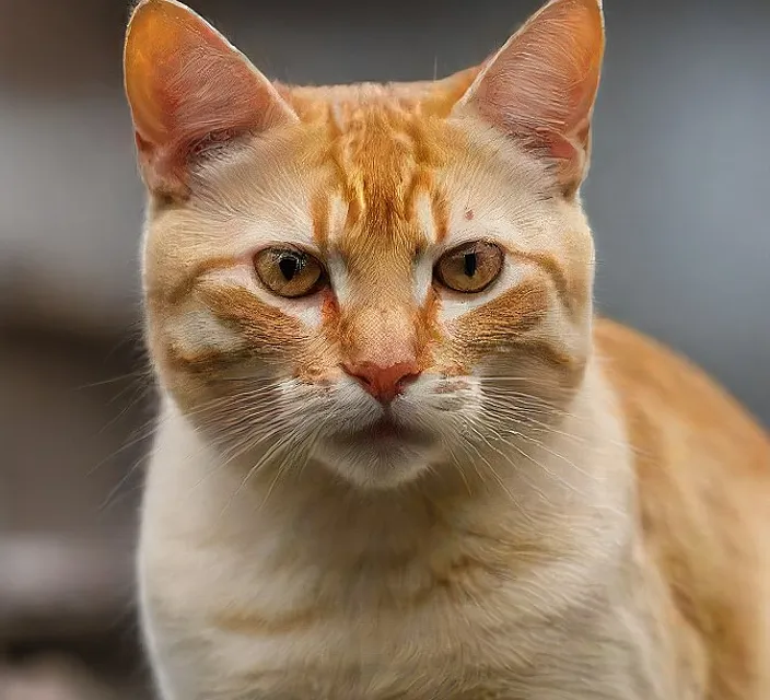 a close up of a cat with a blurry background