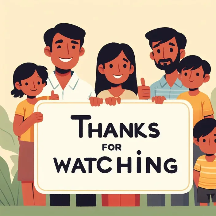 a group of people holding a sign that says thanks for watching