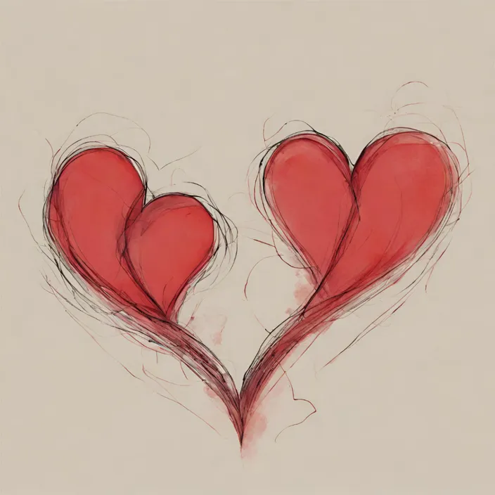 a drawing of two hearts in the shape of a heart