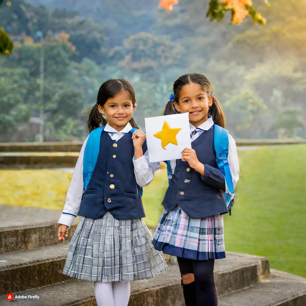 two young girls holding up a star shaped piece of paper