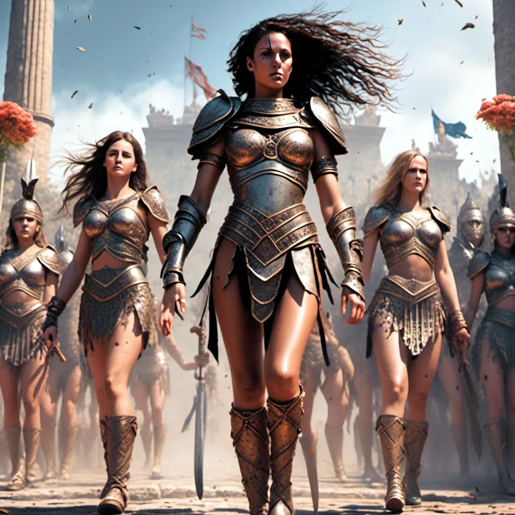 Women gladiators probably appeared for the first time during the reign of Emperor Nero. The first Gladiatrix were free women who were looking for adventure 
