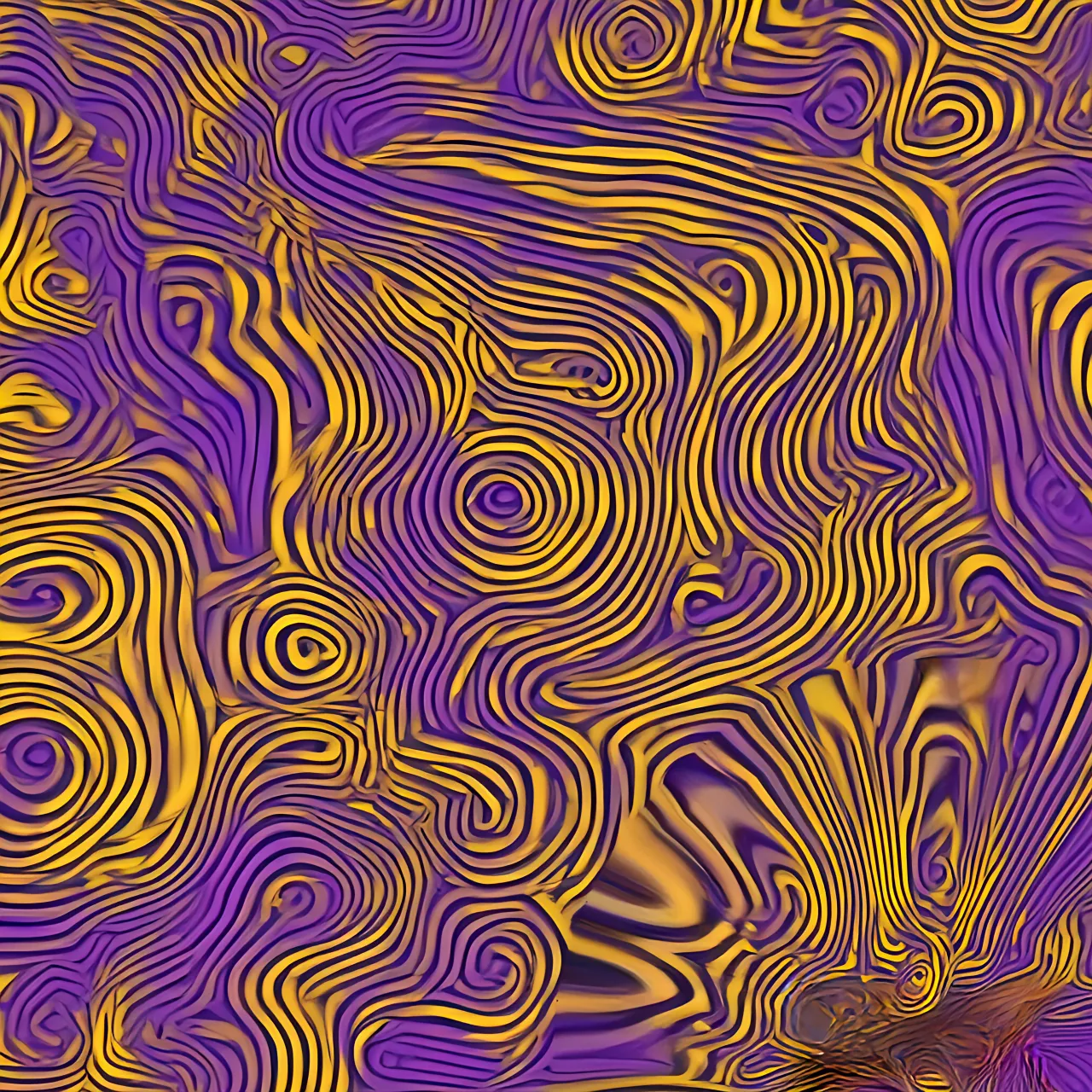 a purple and yellow abstract background with wavy lines