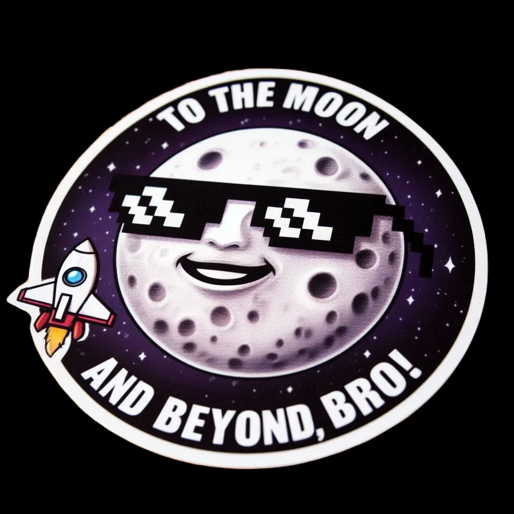 a sticker that says to the moon and beyond, broi