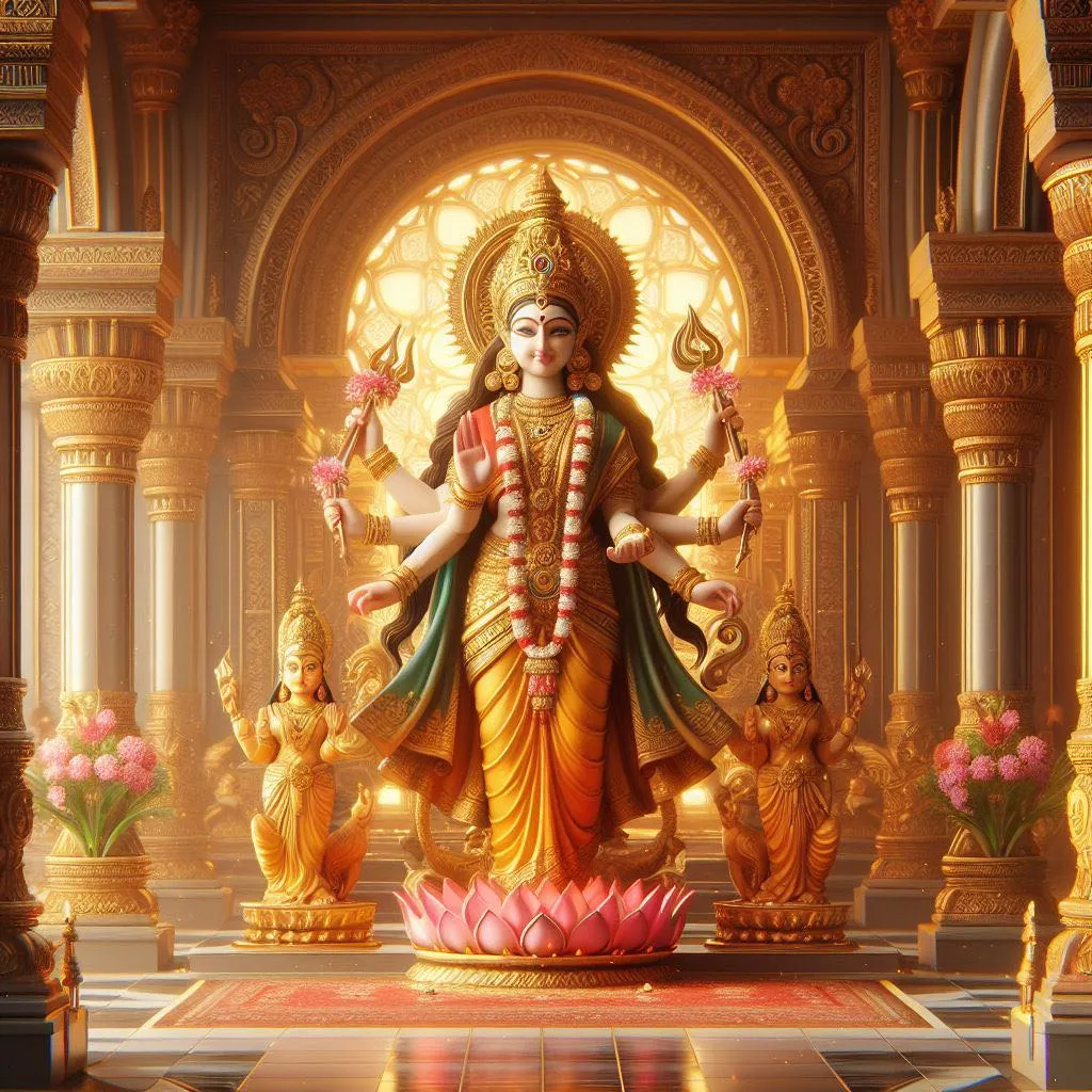 a statue of a hindu god in a temple