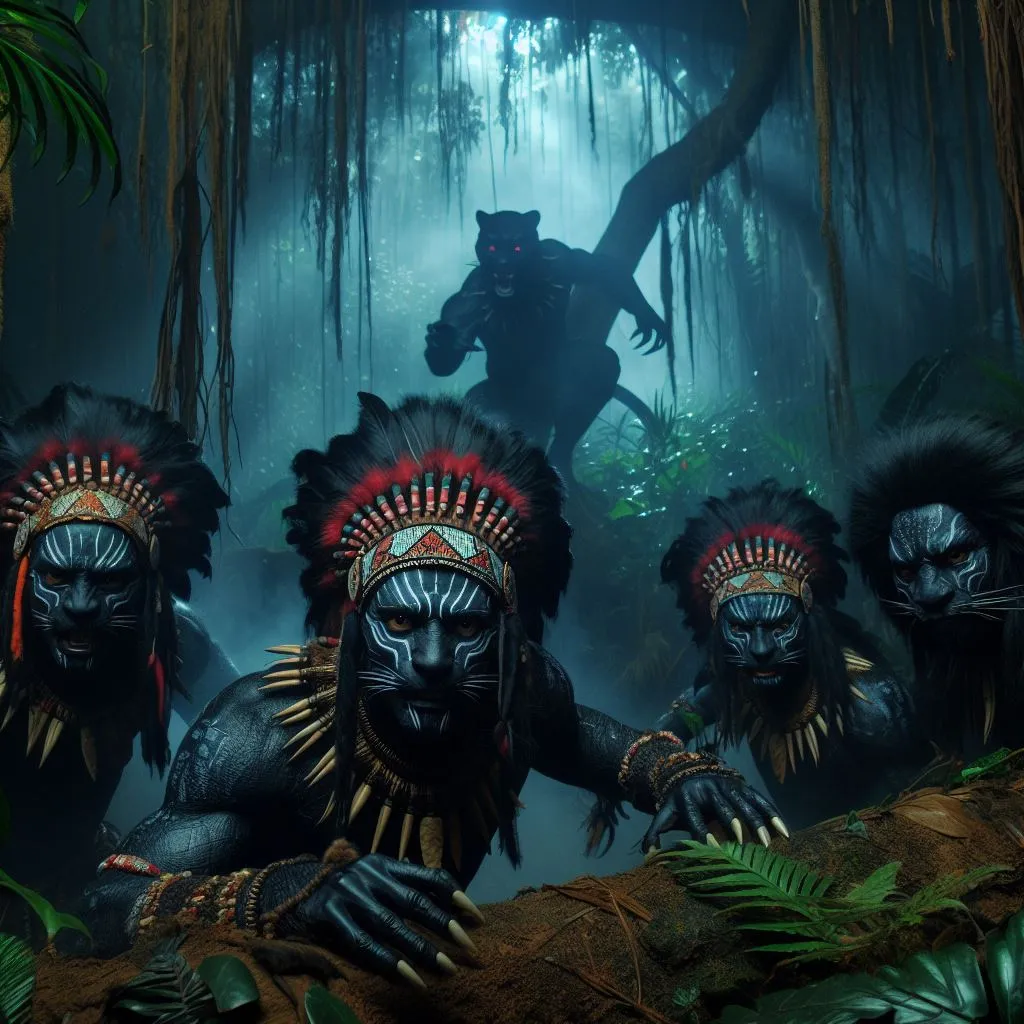 a group of native americans in the jungle