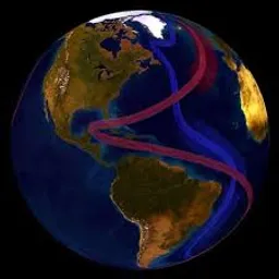 a picture of the earth with a red line going through it