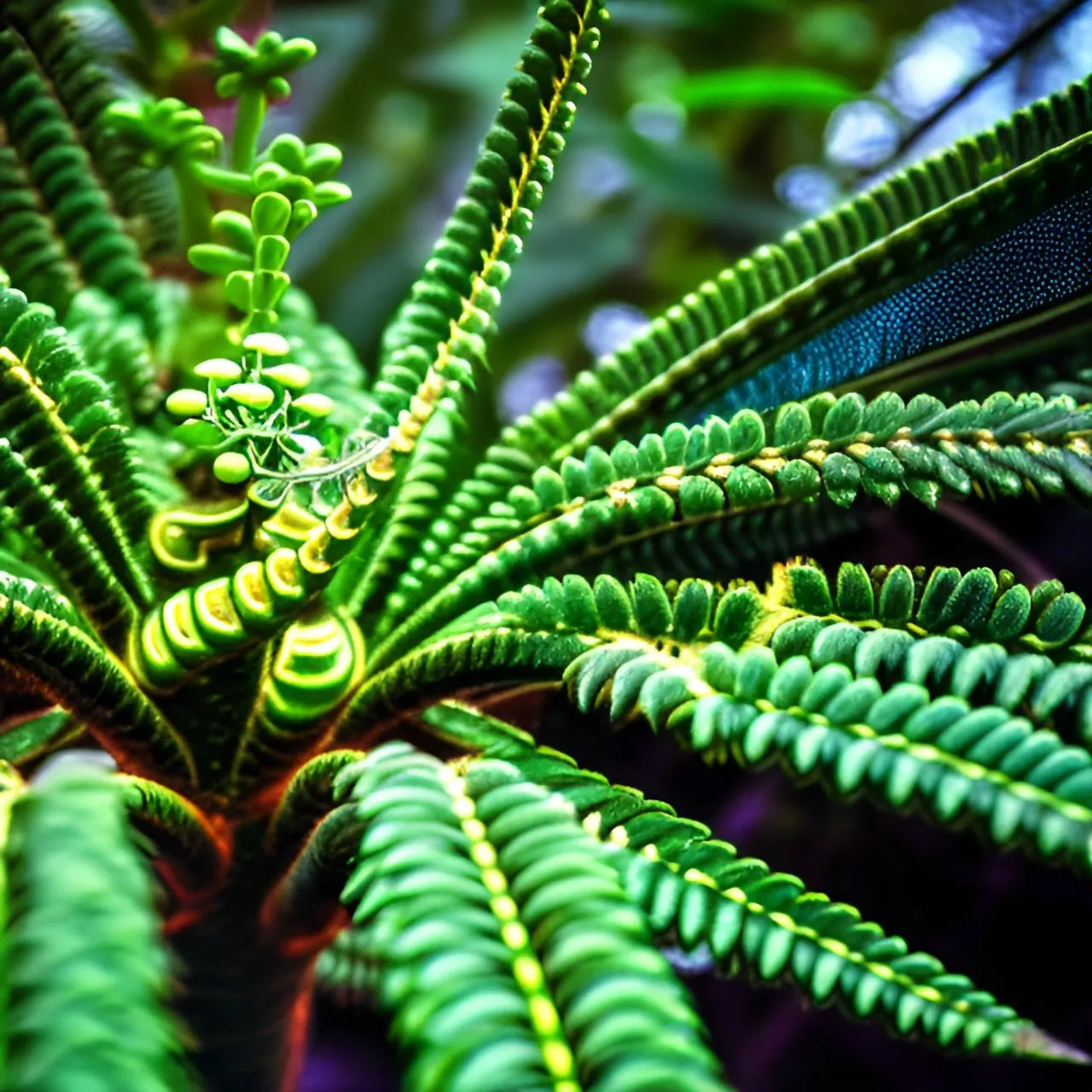 a close up of a green plant with lots of leaves