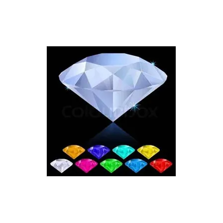 a diamond with six different colored stones