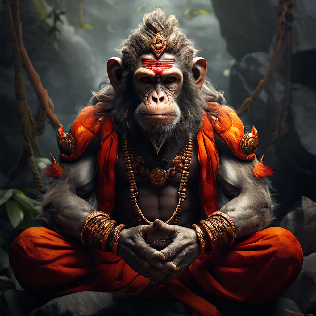 a monkey sitting on top of a pile of rocks, make the scene real and moving 