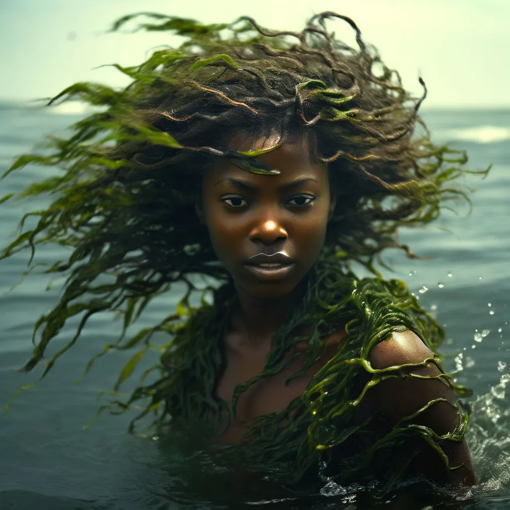 a woman with dreadlocks standing in the water