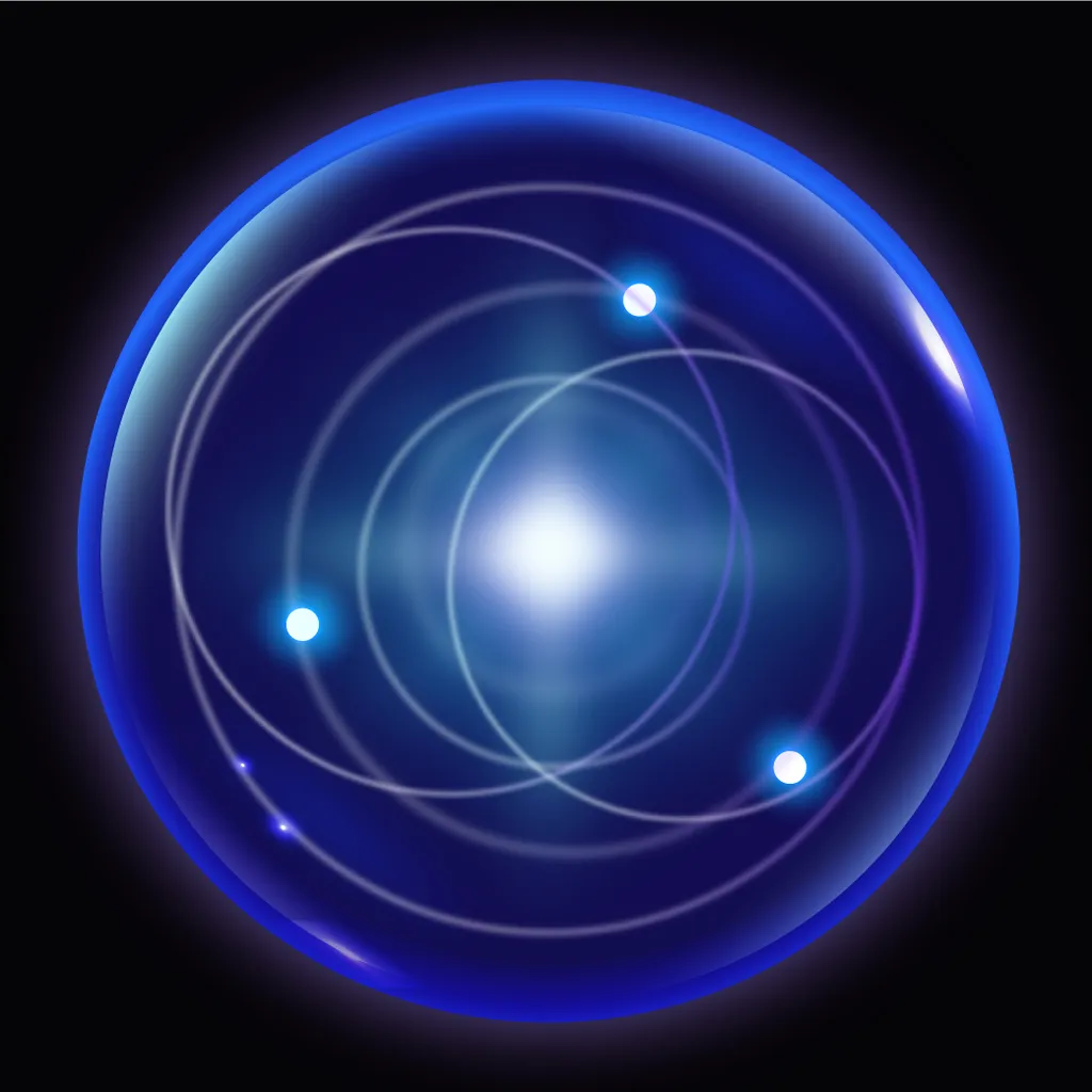 a picture of a blue object with circles around it