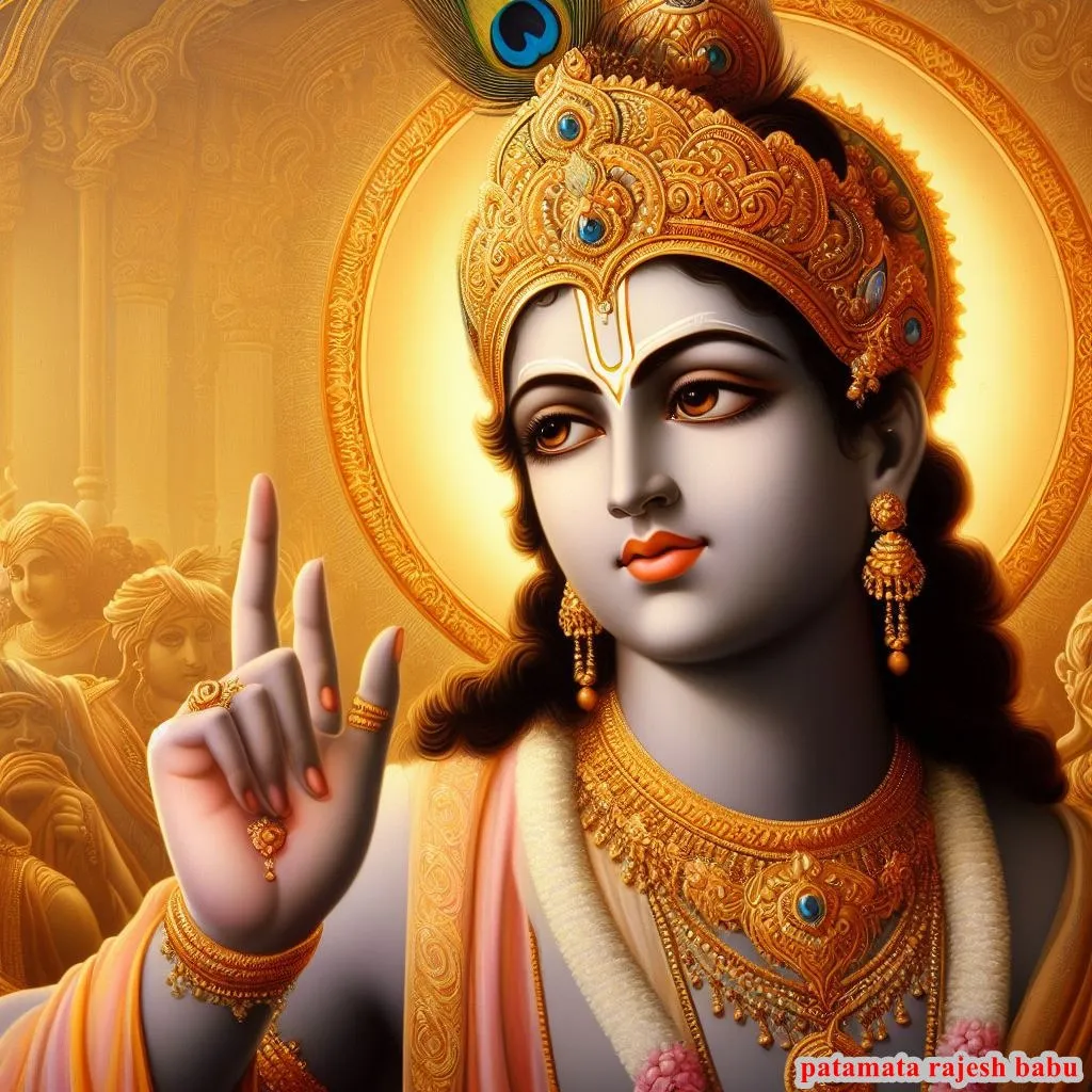 create a golden Krishna god with a golden background, 8k , size of 1920x1080, colorful