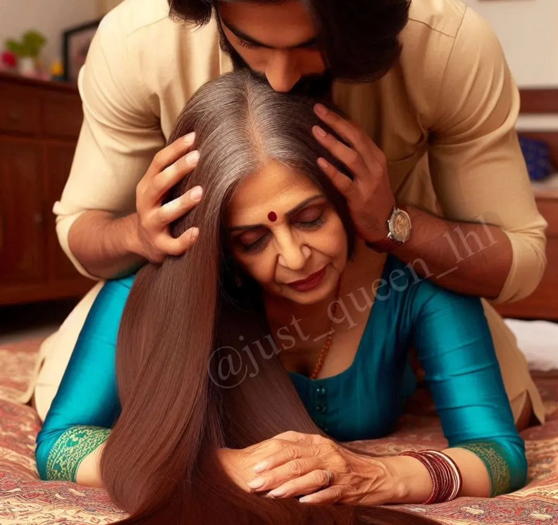 Kareena Kapoor with (((extreme long hair))) next to her husband