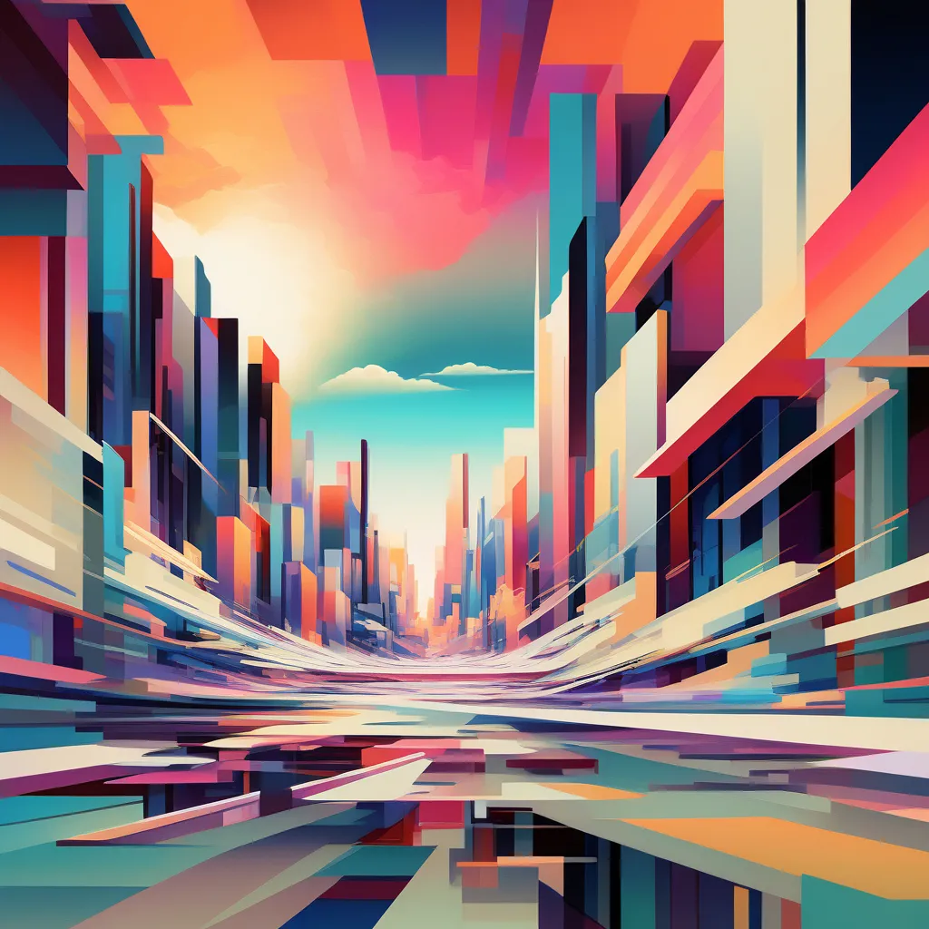 a digital painting of a cityscape