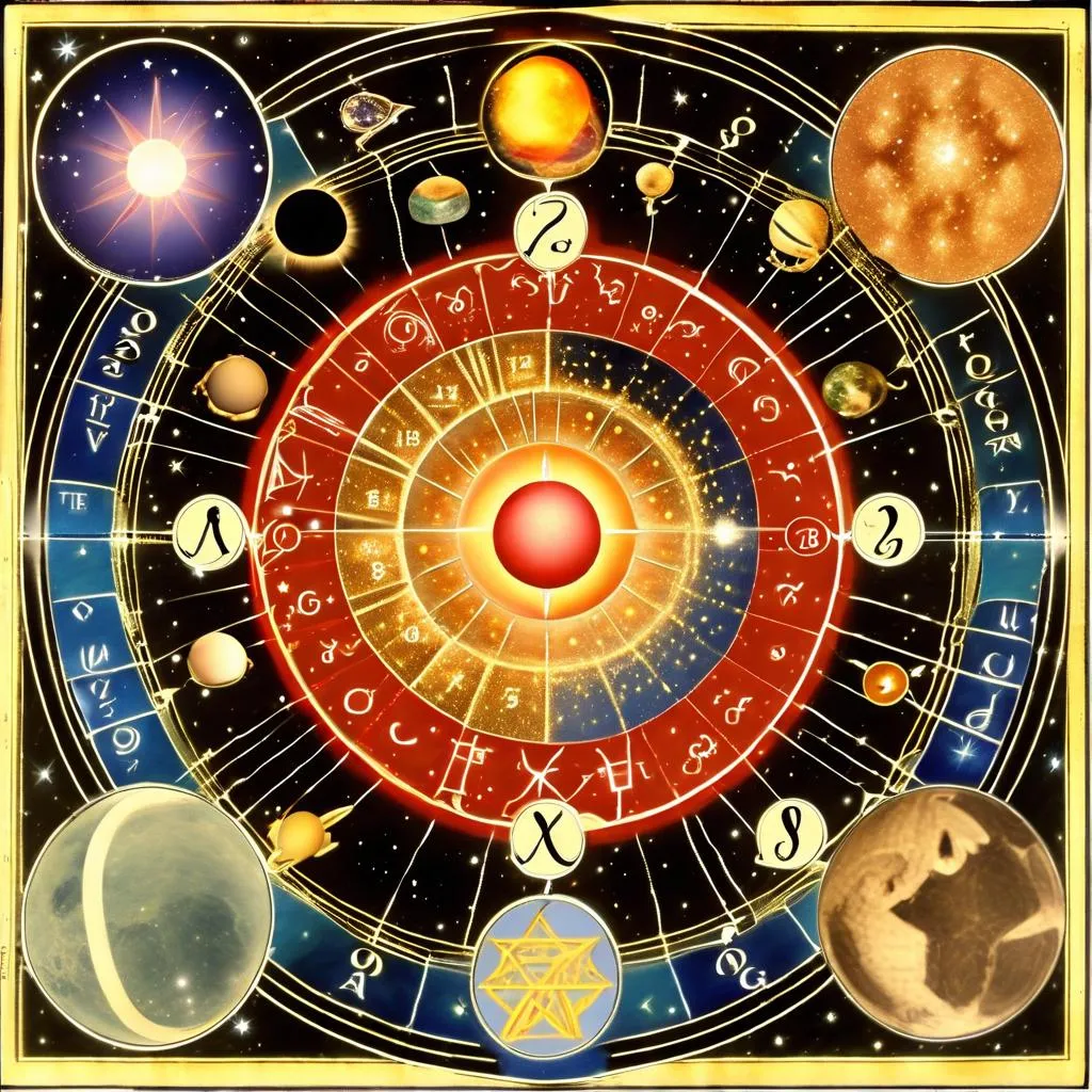 a zodiac wheel with all the planets in it