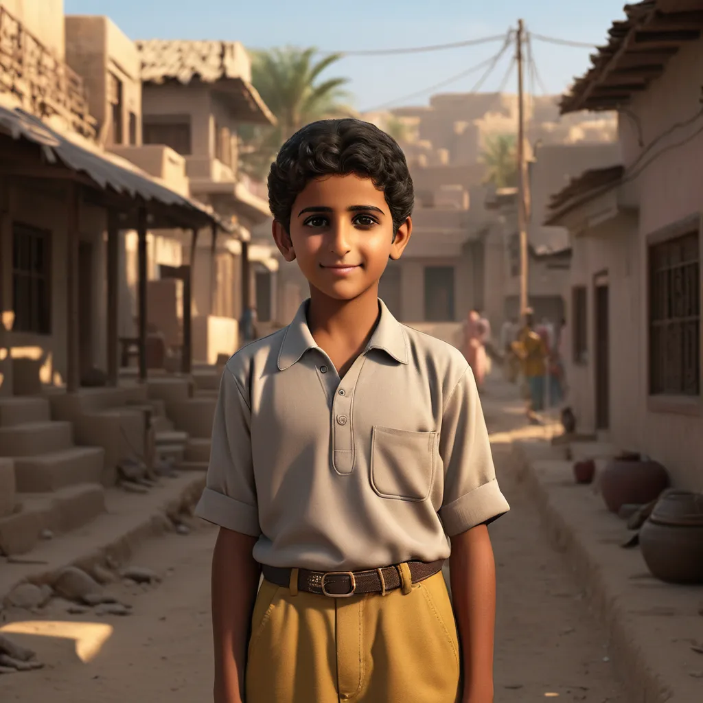 a young boy standing in the middle of a street