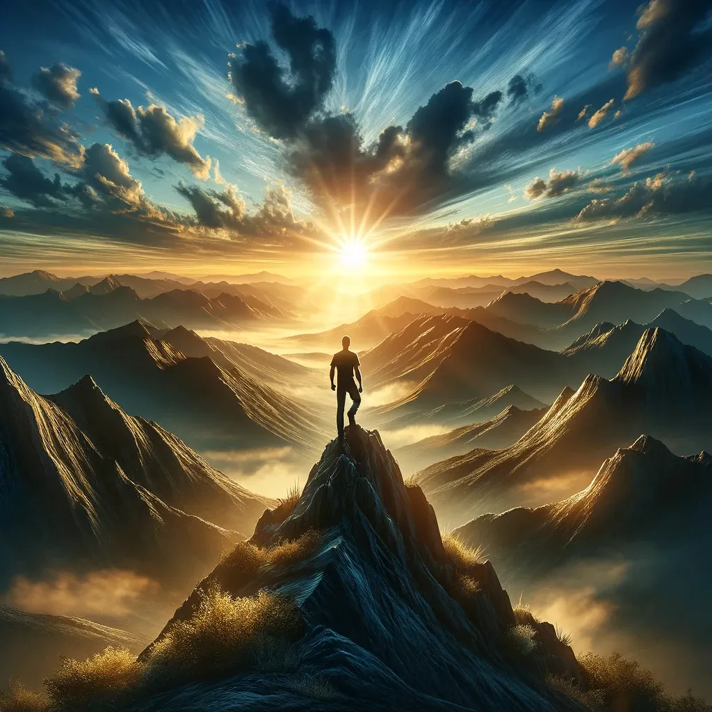 a man standing on top of a mountain