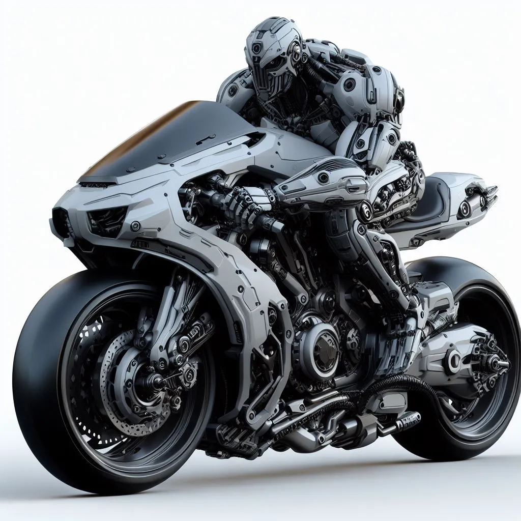 a futuristic motorcycle is shown on a white background