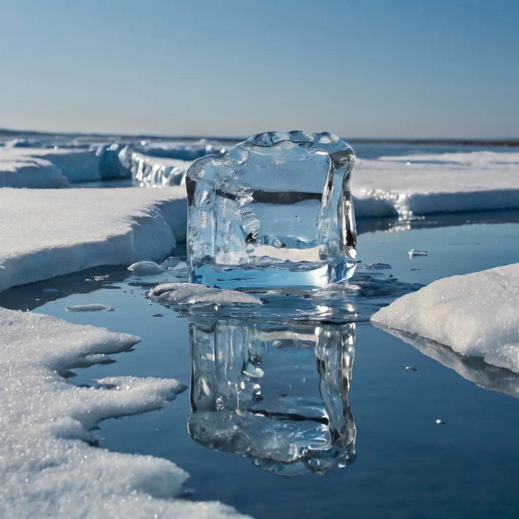 an iceberg floating on top of a body of water