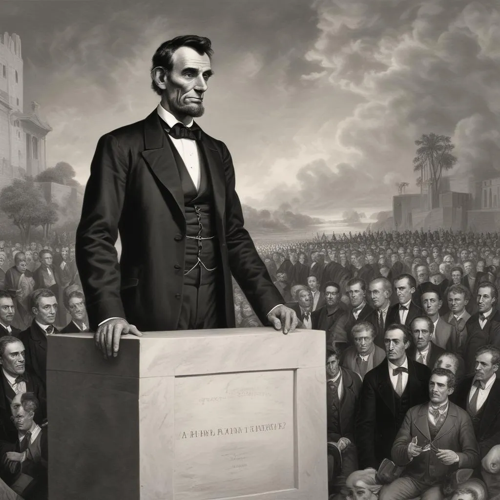 a black and white photo of abraham lincoln