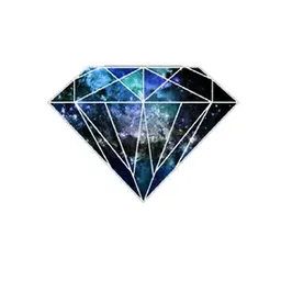 a diamond with galaxy in the background