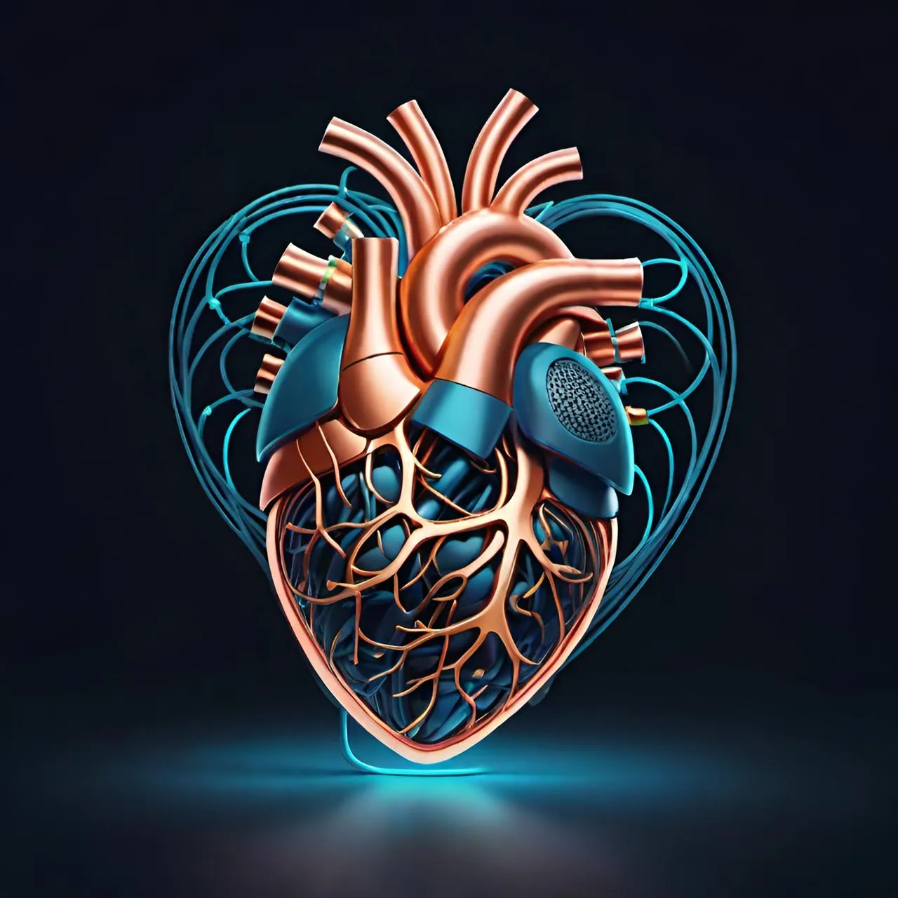 a heart with a ventilator attached to it