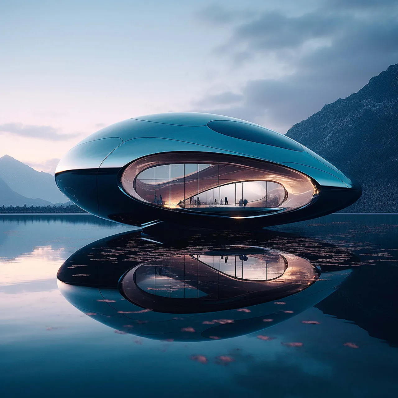 a building that is sitting on top of a body of water