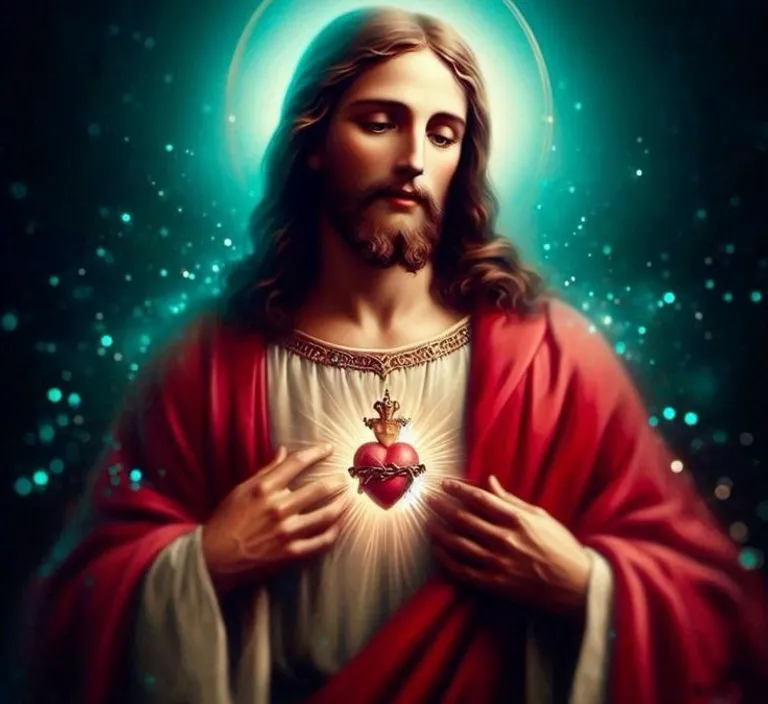 jesus holding a heart in his hands