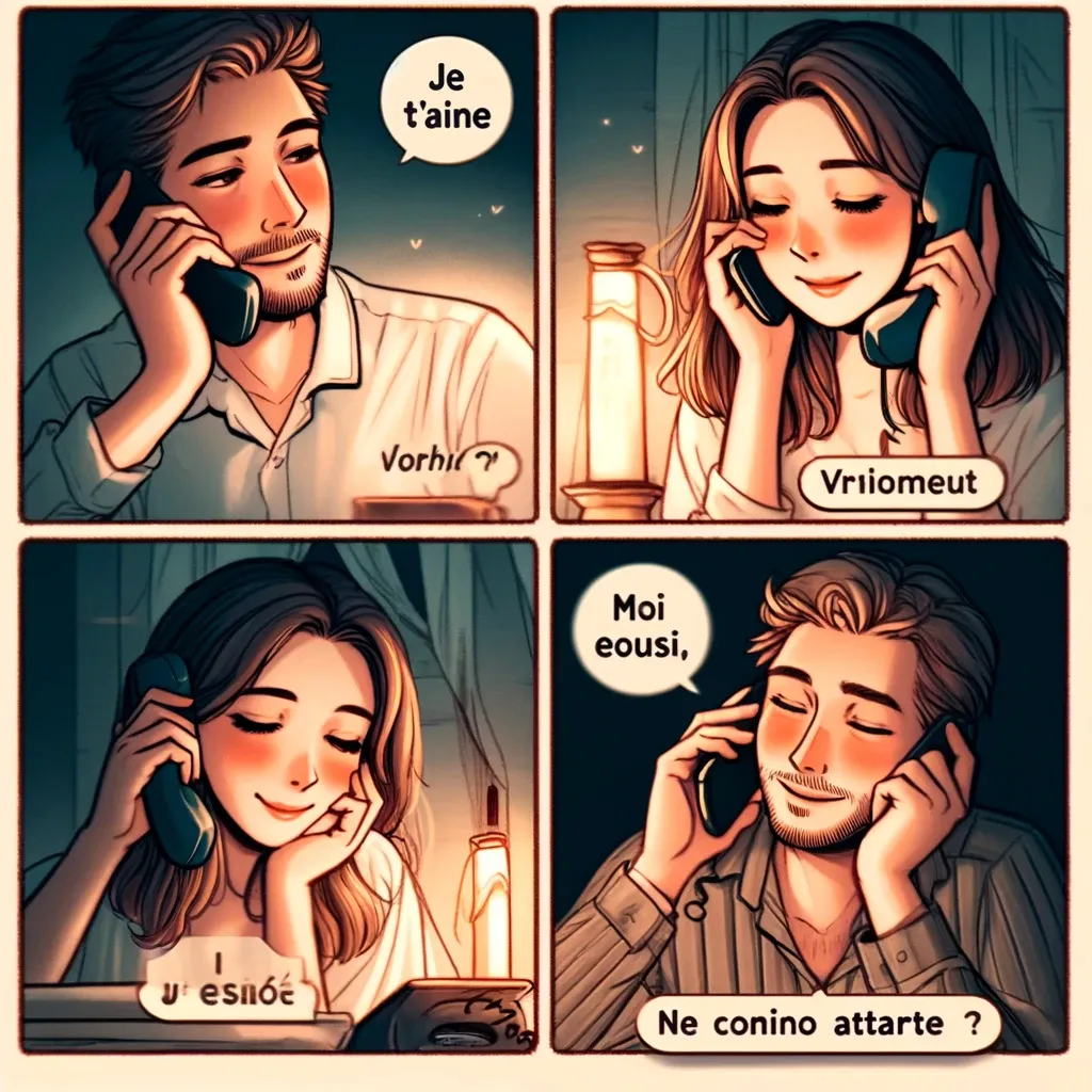 a comic strip with a man talking on a phone