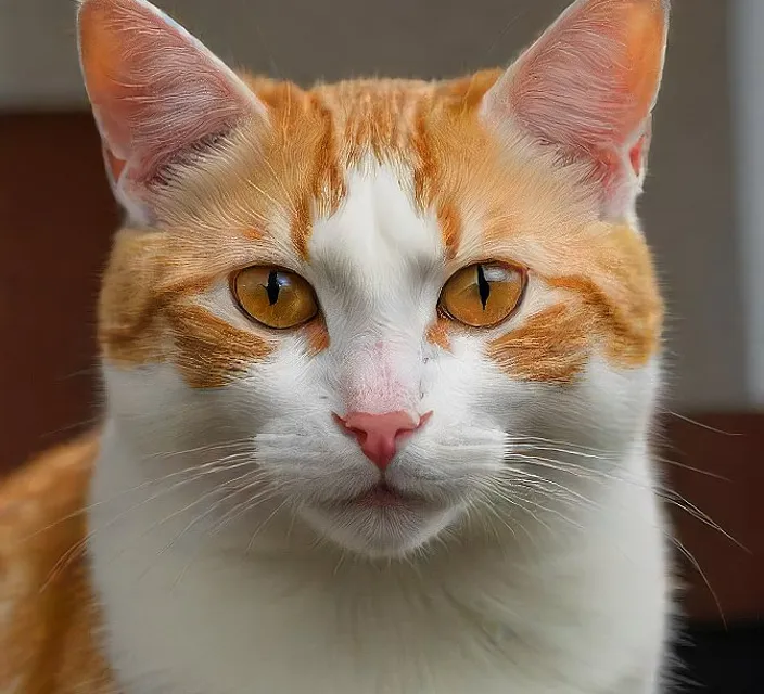 a close up of a cat looking at the camera