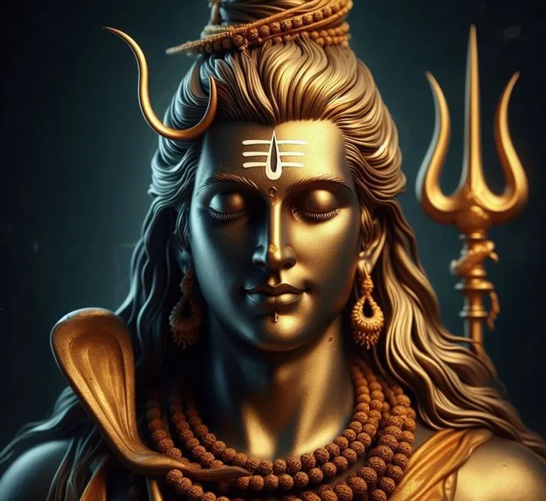 Create a golden shiva with golden background, 8k, size of 1920x1080, colorful
