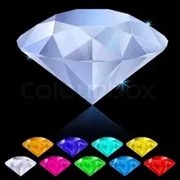 a diamond surrounded by six different colored diamonds