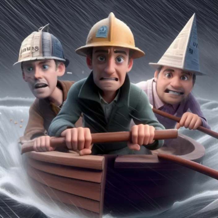 three people in a boat in the water