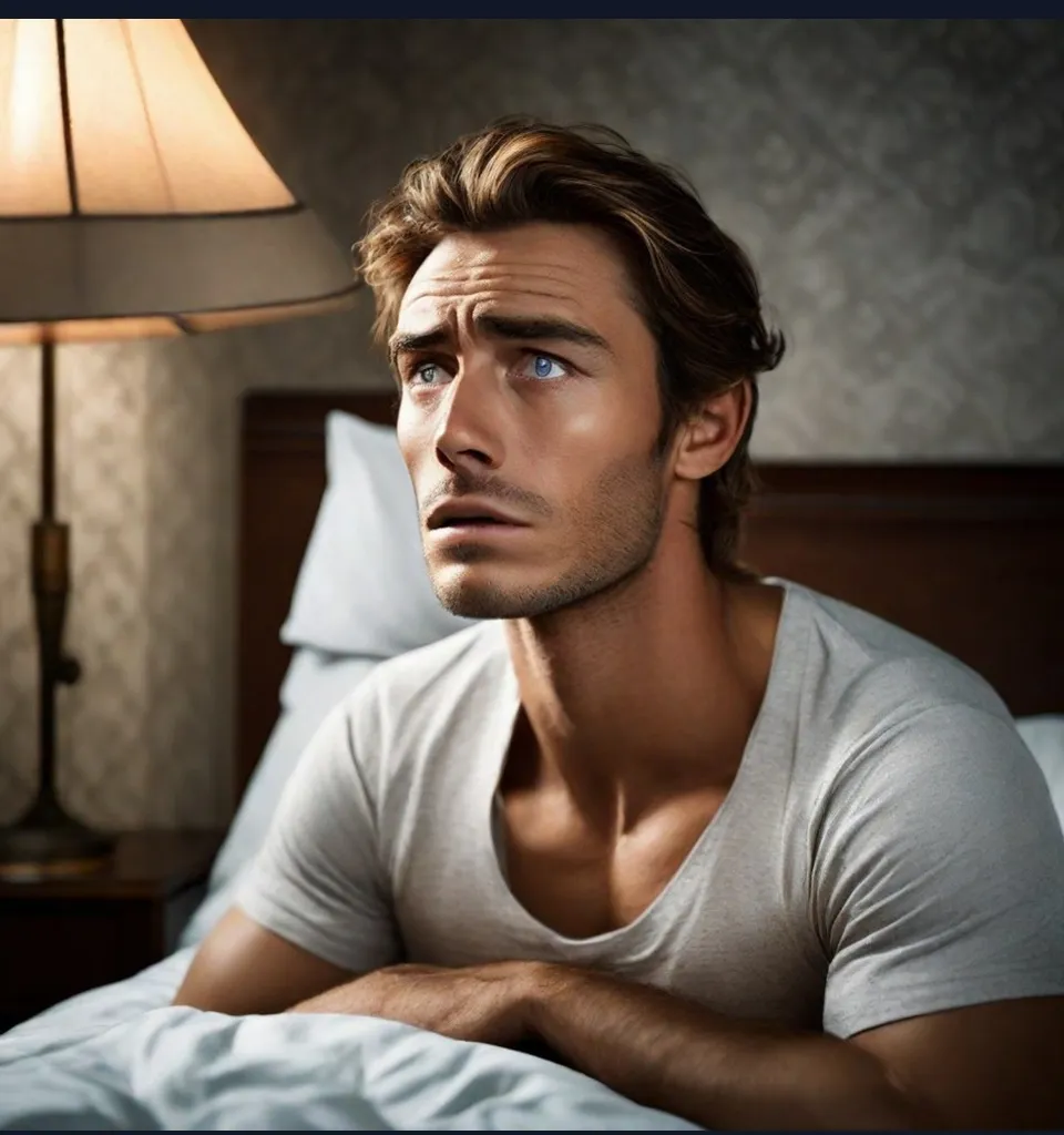 Main character waking up in bed, determined expression on their face as they prepare for the day ahead.