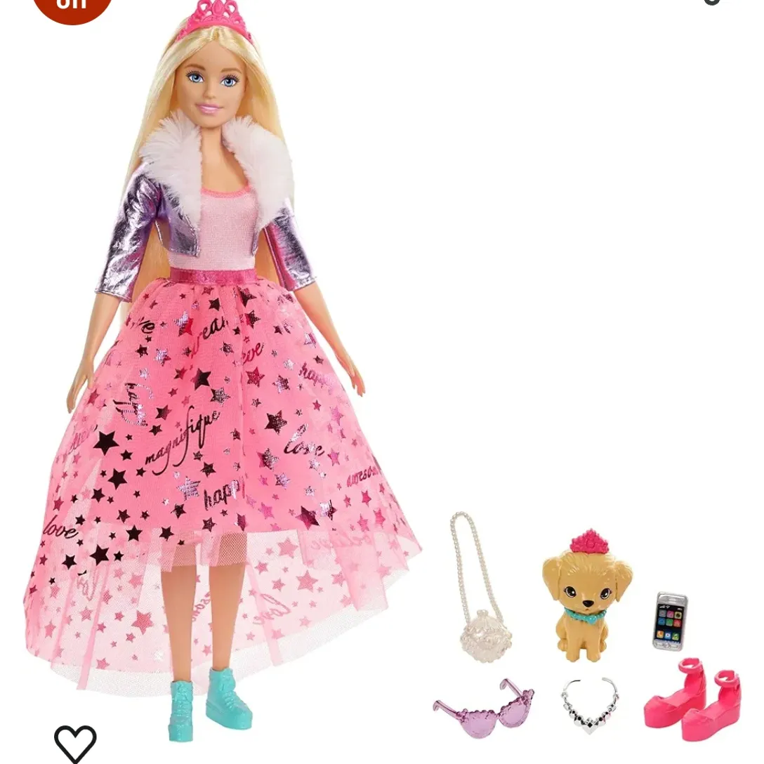 a barbie doll with a pink dress and accessories