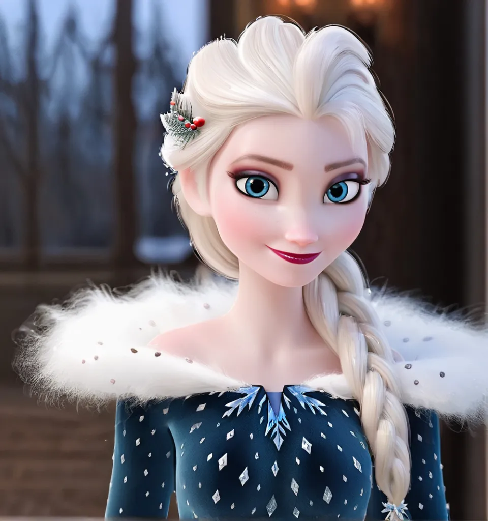 a frozen princess with blue eyes and a braid