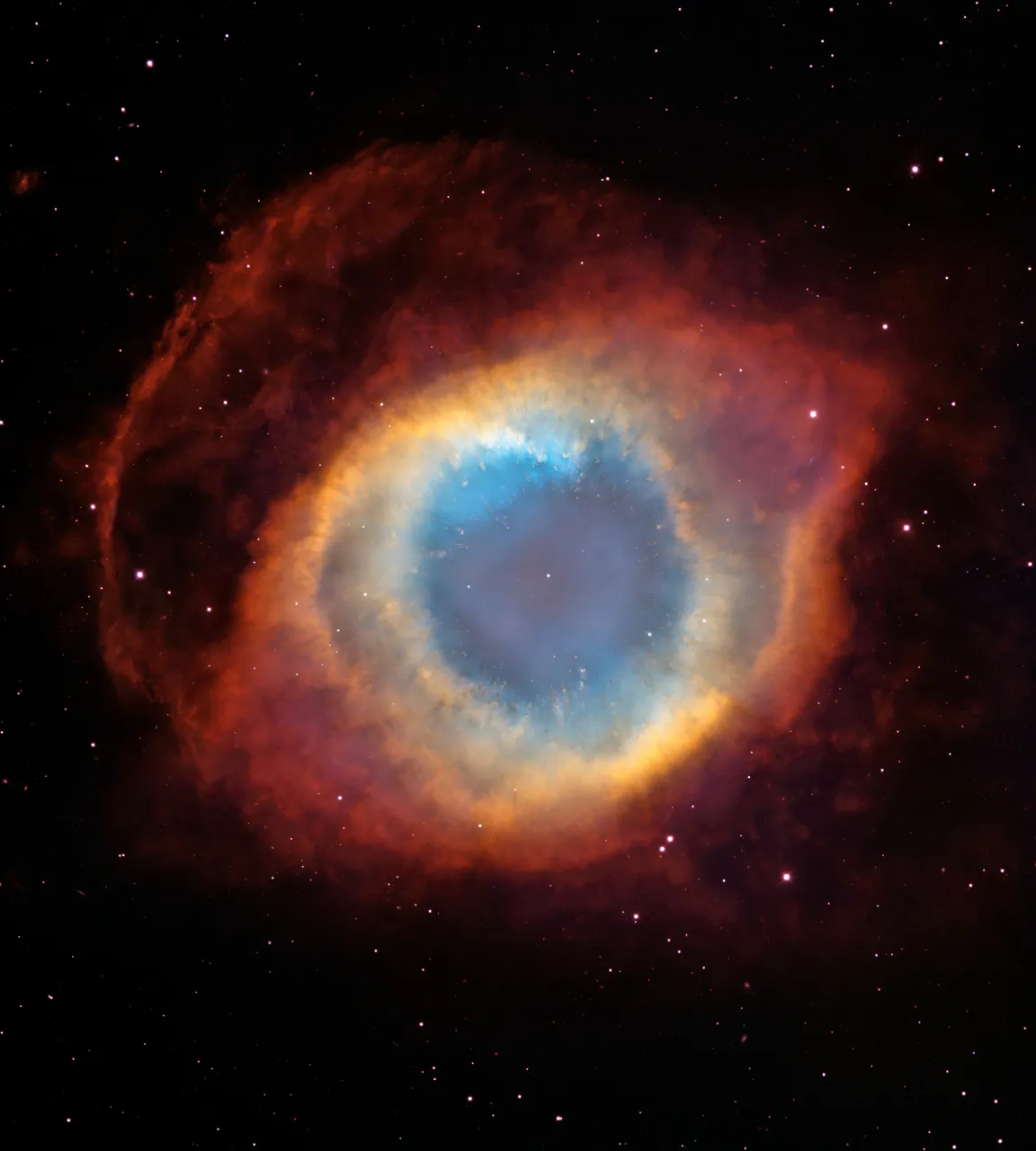 God's Eye Nebula seen from space, with the Milky Way in the background.