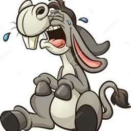 a cartoon rabbit crying with its mouth wide open